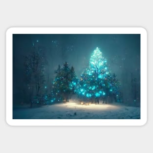 Winter Holiday Chrismas tree Landscap gift designs Series 01 Sticker